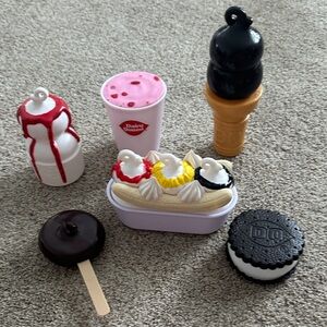Vintage Dairy Queen Toy Set with milk shake banana split cone and Sunday